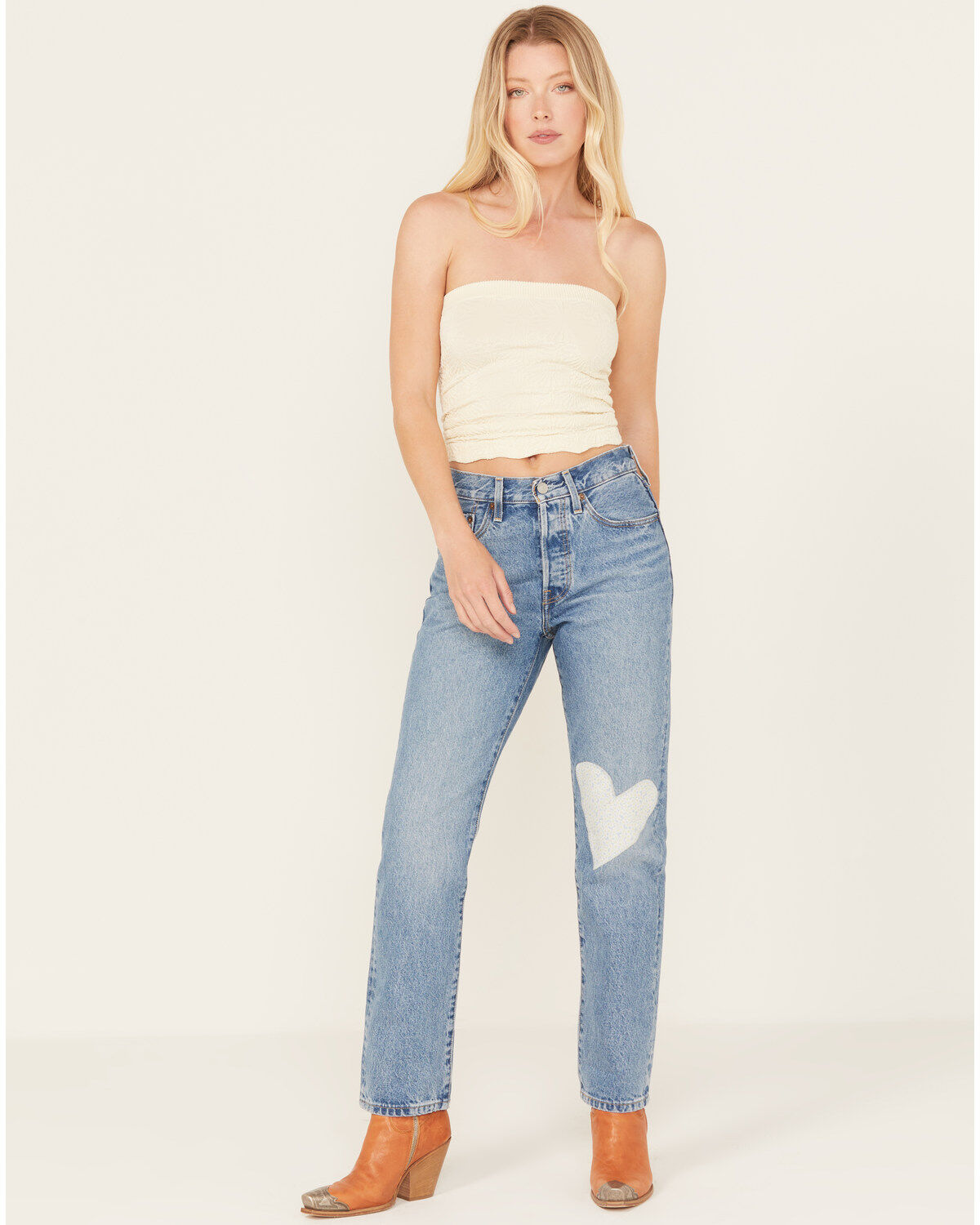 Image #1 - Levi's Women's 501® Medium Wash Field Notes Straight Jeans, Medium Wash, hi-res