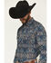 Image #2 - Moonshine Spirit Men's Show Stopper Floral Print Long Sleeve Snap Western Shirt, Blue, hi-res