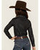 Image #4 - Cruel Girl Girls' Metallic Striped Long Sleeve Pearl Snap Western Shirt, Black, hi-res