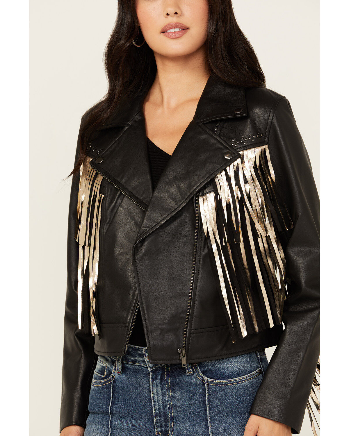 Image #3 - Idyllwind Women's Sparks Studded Thunderbird Fringe Leather Jacket, , hi-res