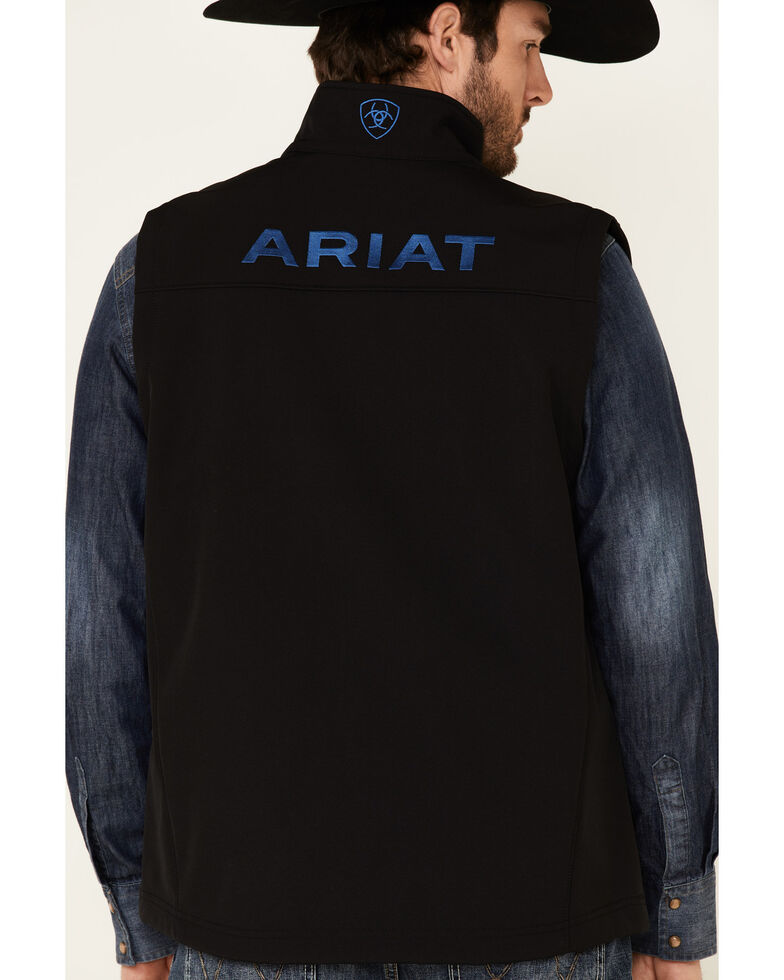 Ariat Men S Blue Colbalt Logo 2 0 Zip Front Softshell Vest Boot Barn