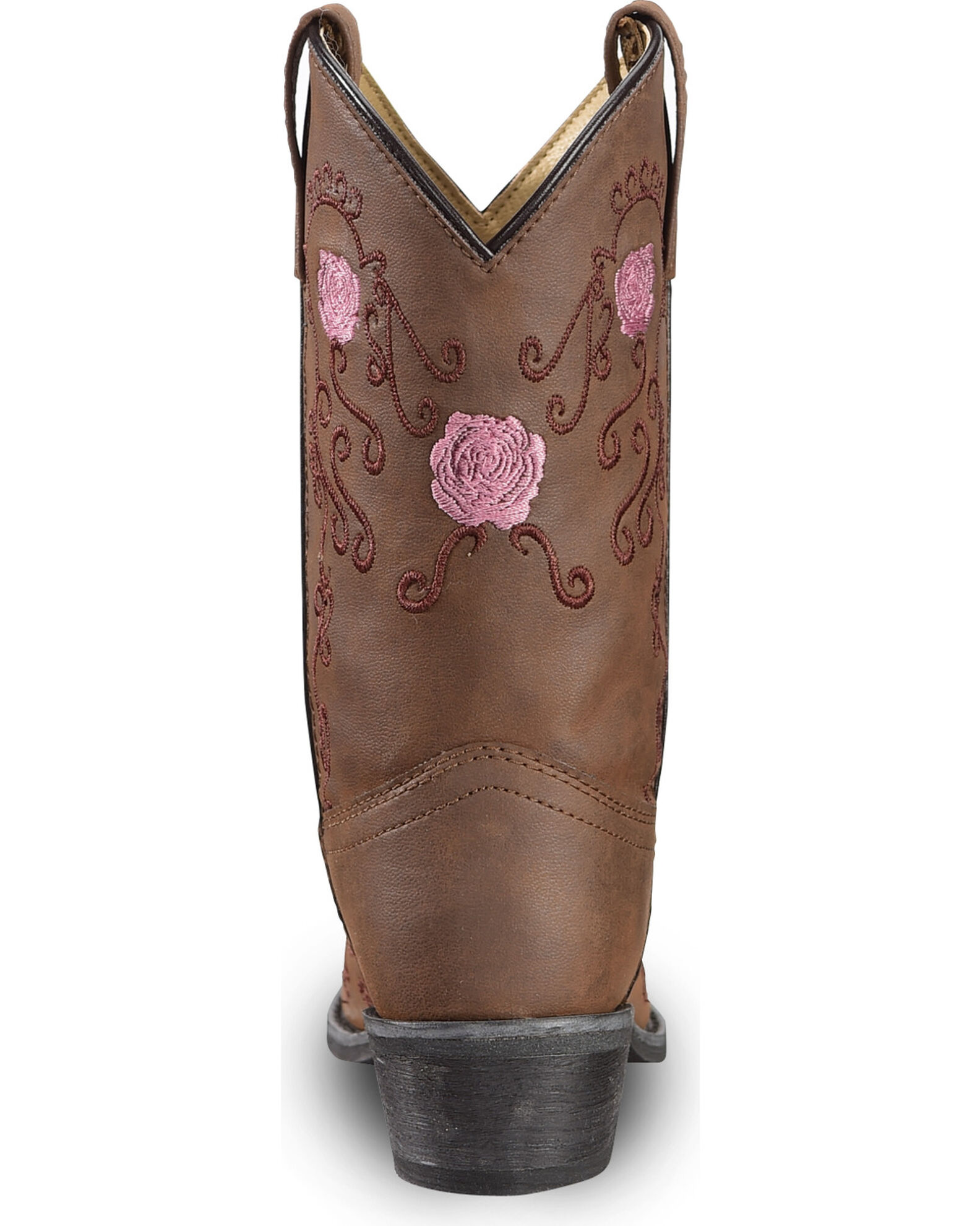 Image #7 - Shyanne Girls' Floral Embroidered Western Boots - Snip Toe, , hi-res