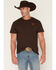 Image #1 - Cody James Men's Texas Long Horn Embroidered Short Sleeve Graphic T-Shirt, Dark Brown, hi-res