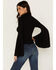 Image #4 - Shyanne Women's Rib Knit Mock Neck Bell Sleeve Top, Black, hi-res