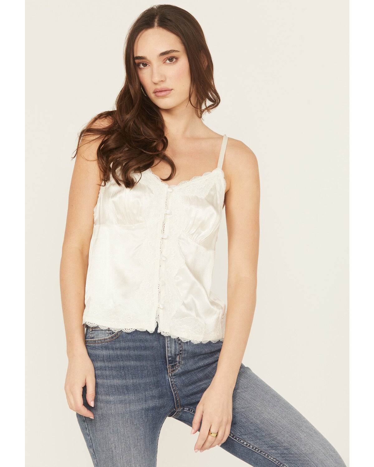 Product Name:  Shyanne Women's Lace Trim Satin Cami