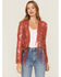 Image #1 - Vocal Women's Suede Tassel Jacket, Brick Red, hi-res