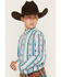 Image #2 - Ariat Boys' Southwestern Serape Striped Long Sleeve Button-Down Western Shirt, Grey, hi-res