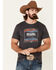 Image #1 - Rock & Roll Denim Men's Charcoal Square Graphic Short Sleeve T-Shirt , Charcoal, hi-res