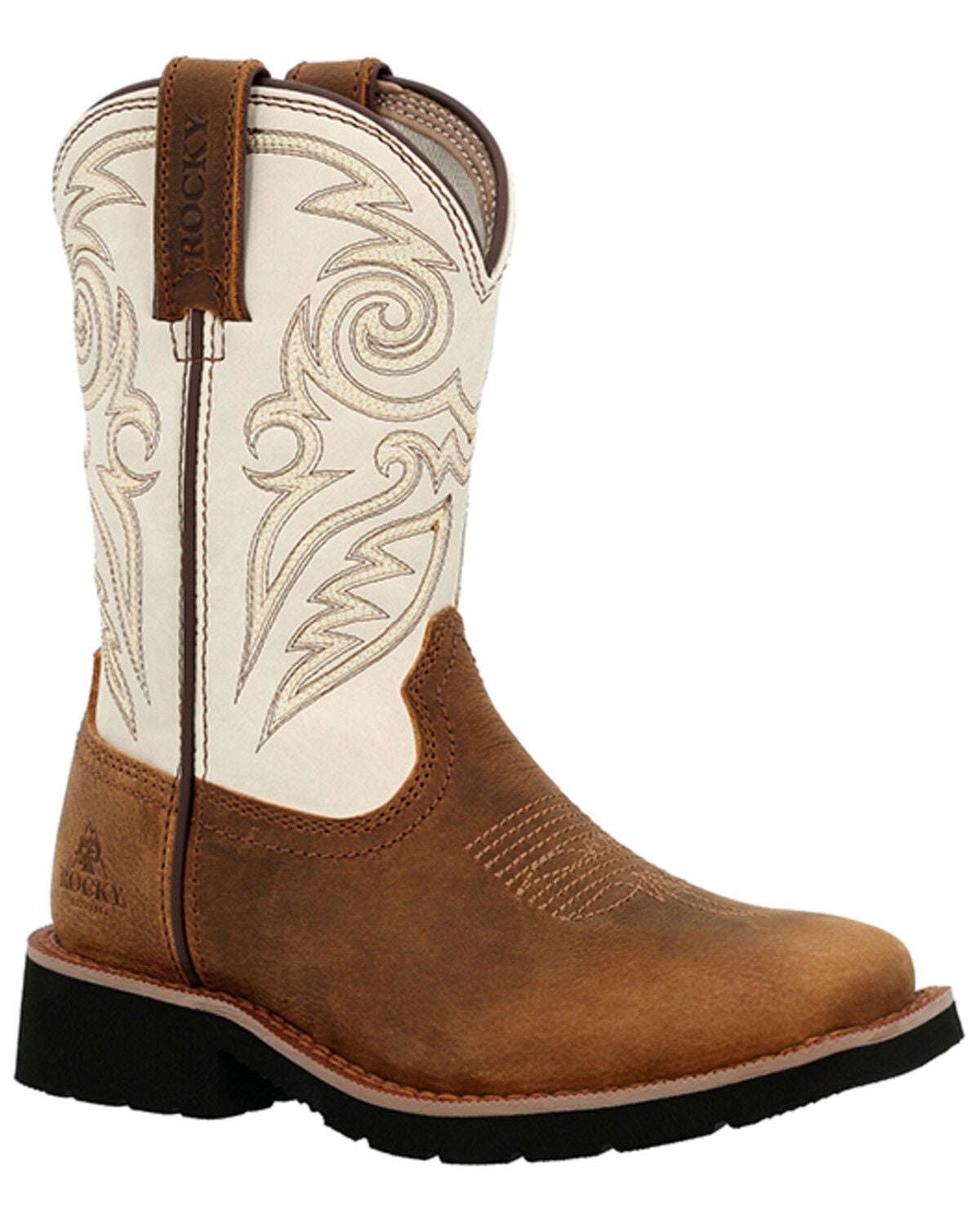 Rocky Boys' Monocrepe Western Boots - Broad Square Toe, Ivory, hi-res