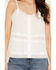 Image #3 - Shyanne Women's Lace Trim Pin Tuck Button-Front Cami, White, hi-res
