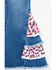 Image #2 - Cowgirl Hardware Toddler Girls' Leopard Print Side Ruffle Flare Jeans, Blue, hi-res