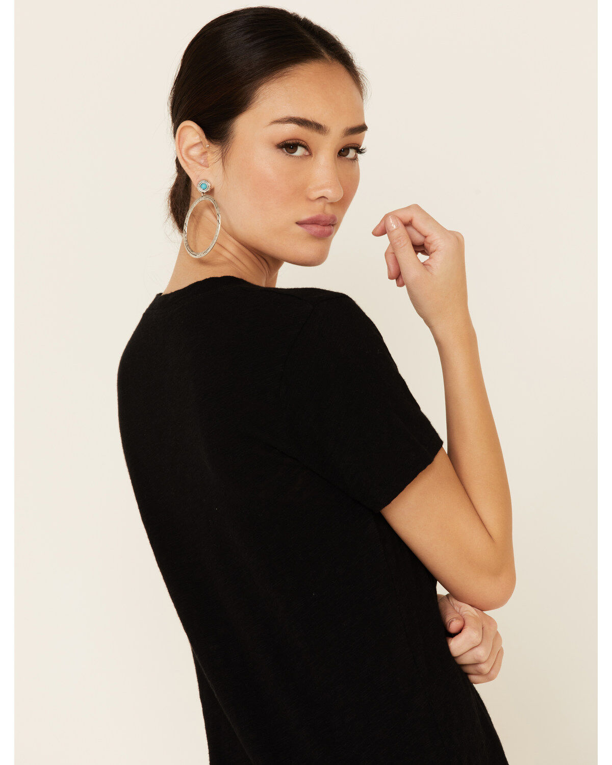 Image #5 - Revel Women's Let Love In Graphic Slub Short Sleeve Tee, Black, hi-res