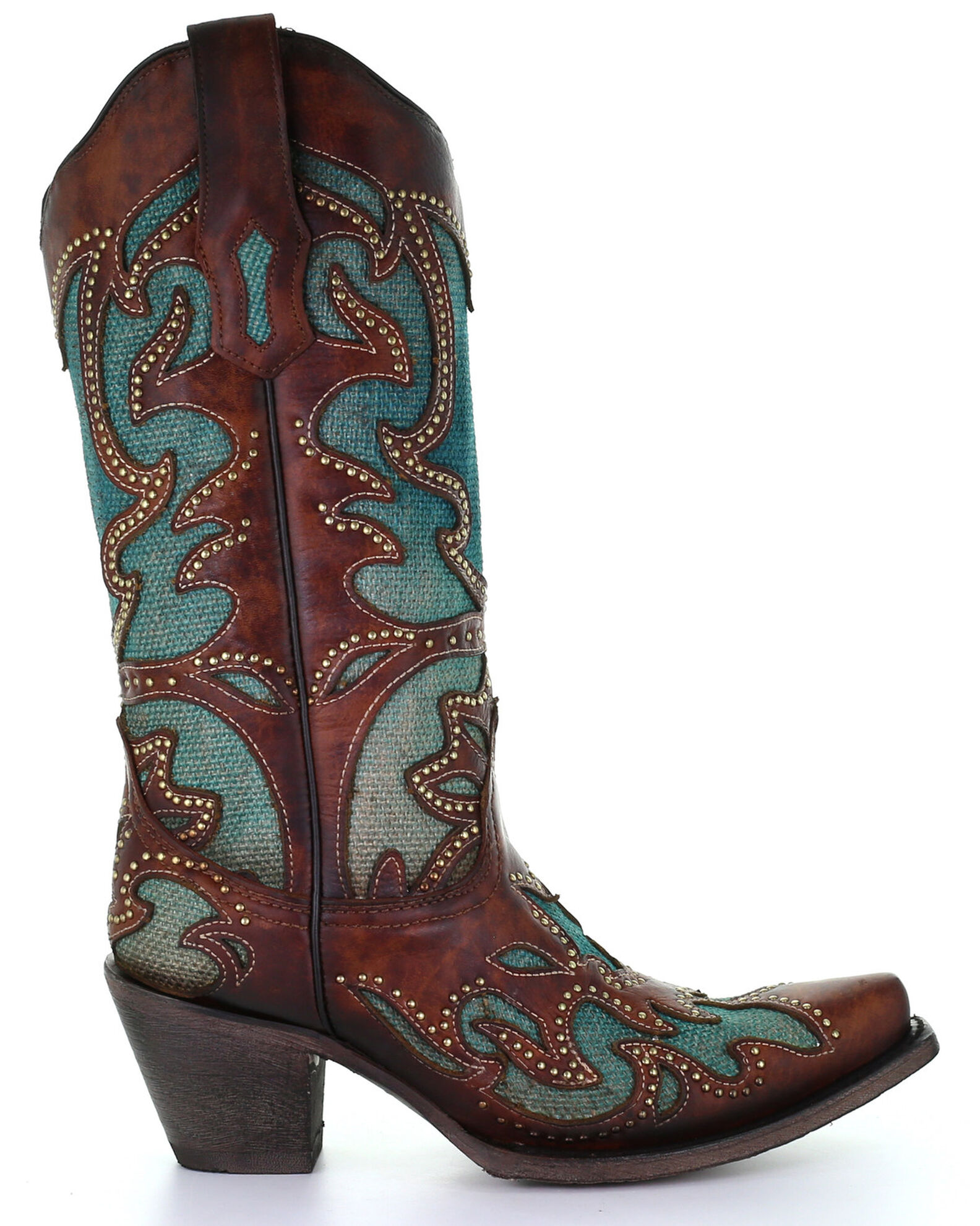 Corral Women s Turquoise Overlay Western Boots Snip Toe Boot Barn