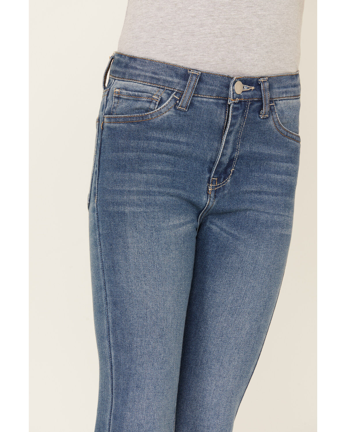 Image #2 - Levi's Girls' Dark Wash High Rise Cropped Flare Jeans, Blue, hi-res