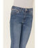 Image #2 - Levi's Girls' Dark Wash High Rise Cropped Flare Jeans, Blue, hi-res