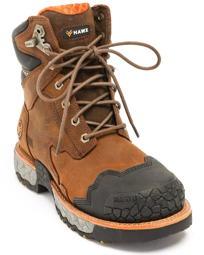 Hawx Men's Legion Work Boots - Steel Toe, Brown, hi-res