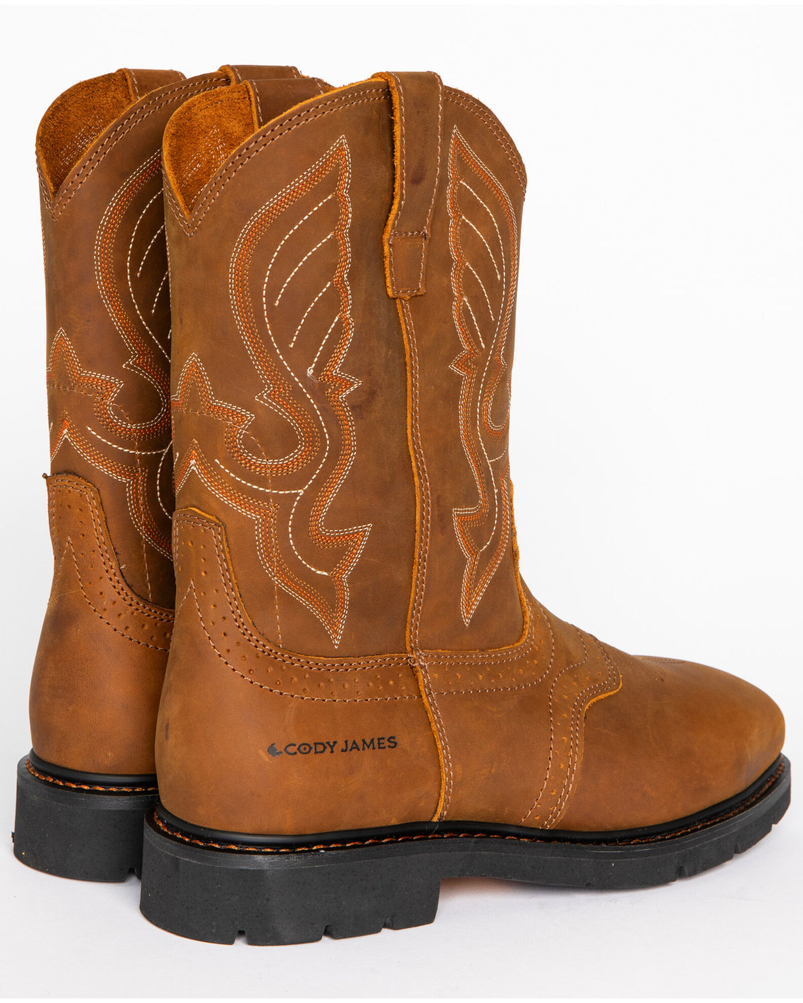 Image #11 - Cody James® Men's Broad Square Composite Toe Western Work Boots, Brown, hi-res