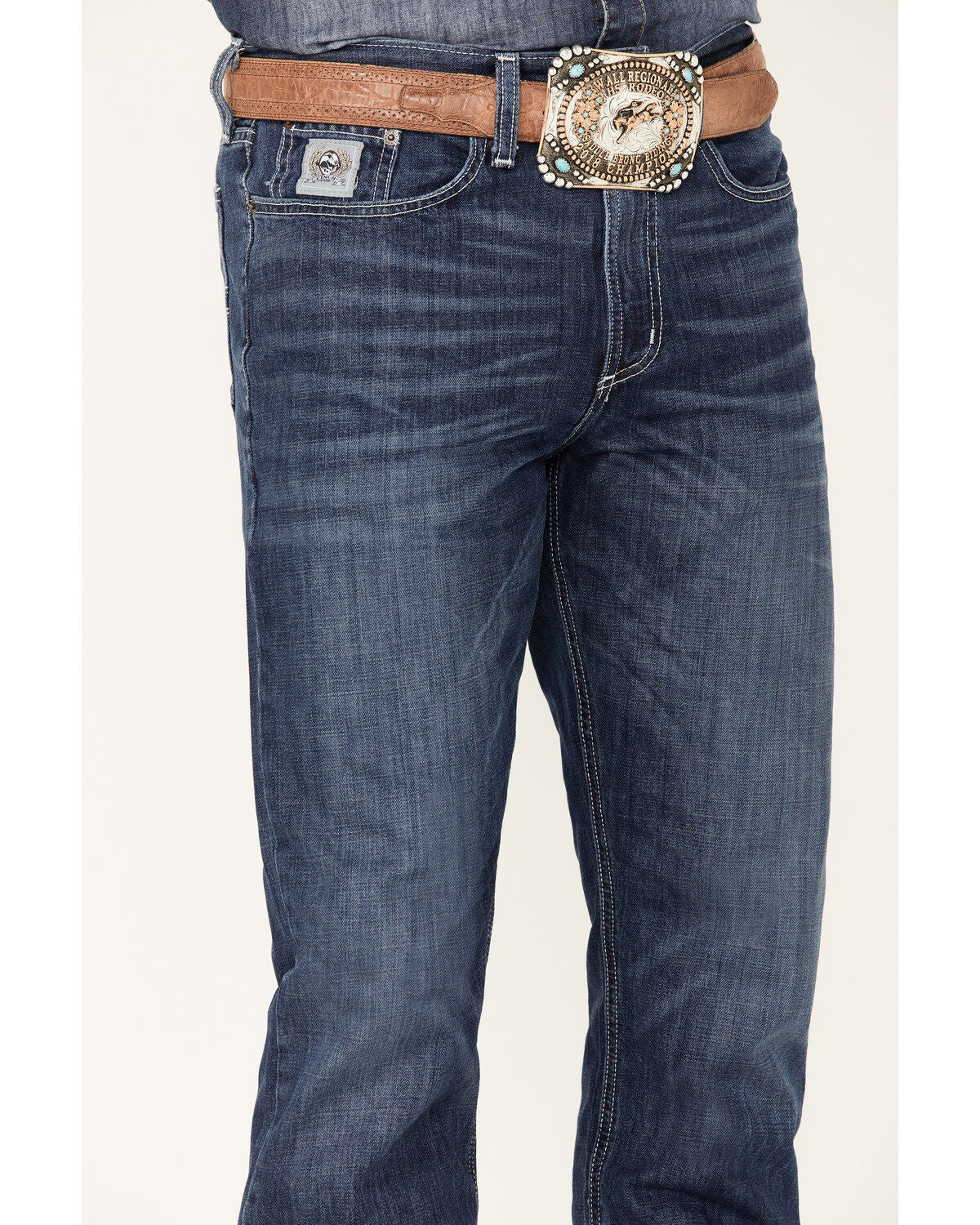 Cinch Men's Silver Label Medium Wash Rigid Slim Straight Jeans