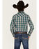 Cody James Boys' Plaid Print Long Sleeve Snap Western Shirt, Blue, hi-res