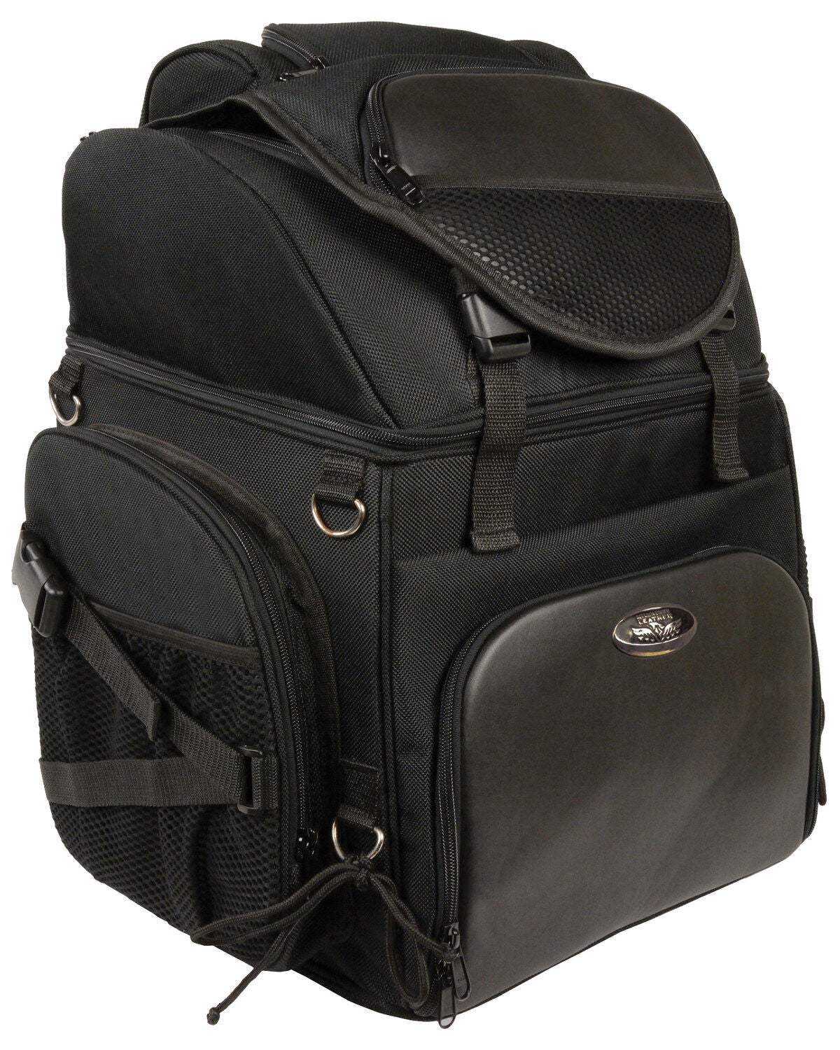 Milwaukee Leather Large Nylon Sissy Bar Travel Back Pack, Black, hi-res
