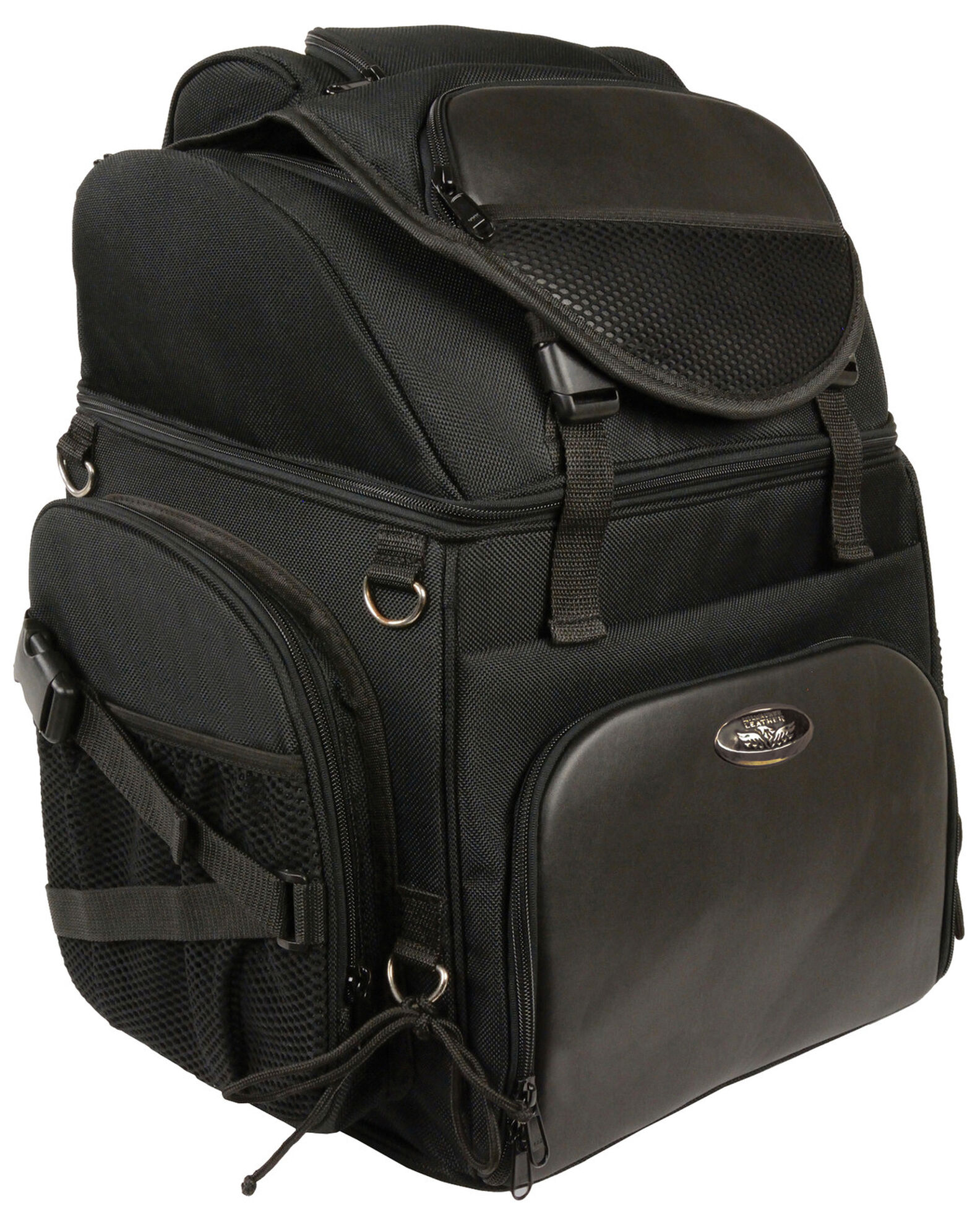 Image #1 - Milwaukee Leather Large Nylon Sissy Bar Travel Back Pack, Black, hi-res