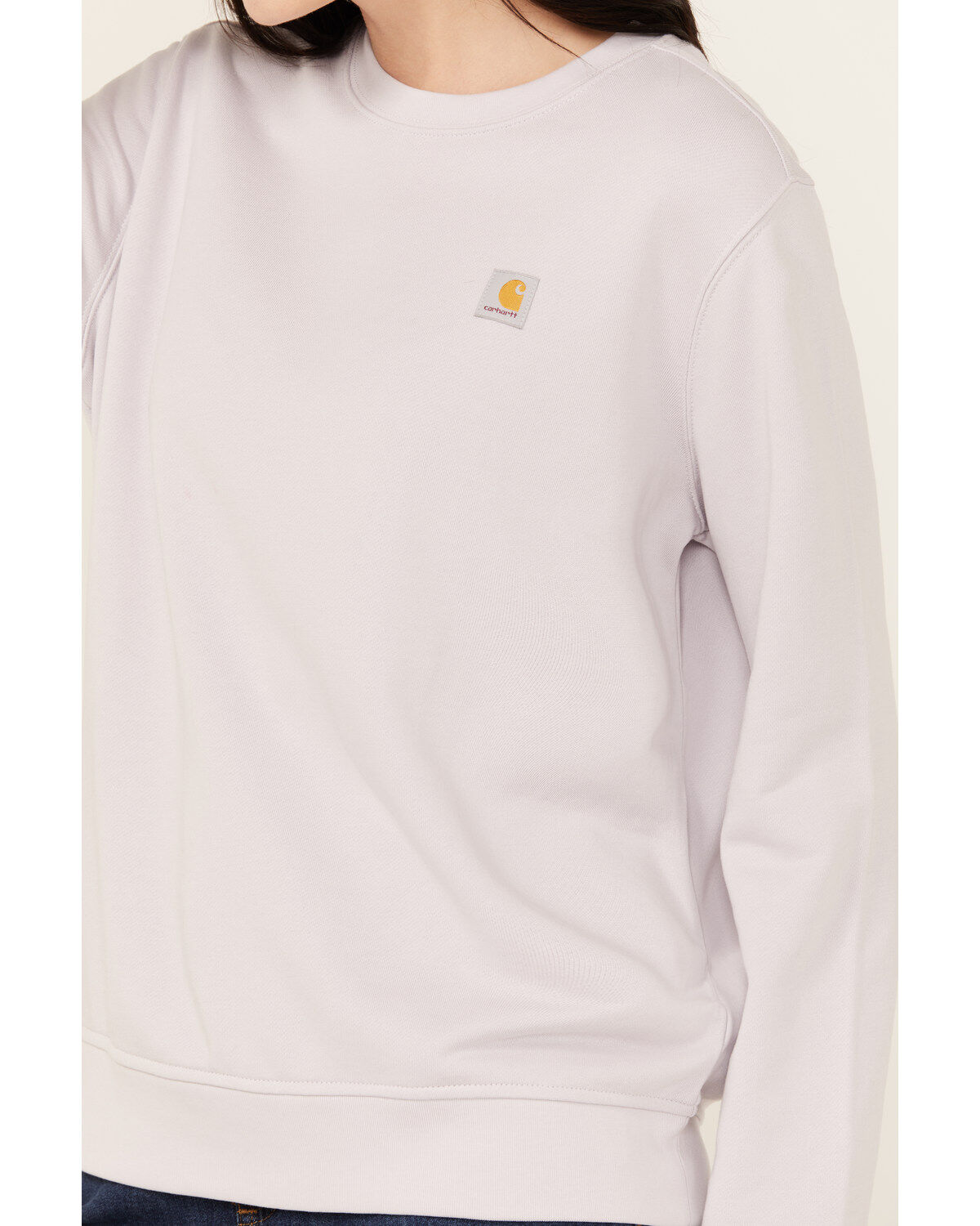 Image #3 - Carhartt Women's Relaxed Fit Midweight Crewneck Sweatshirt, Light Purple, hi-res