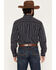 Image #4 - Cinch Men's Dobby Striped Print Long Sleeve Button-Down Western Shirt, Navy, hi-res