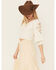 Image #2 - Shyanne Women's Embellished Tie Front Peasant Top, Cream, hi-res