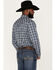 Cody James Men's Lingo Plaid Long Sleeve Snap Western Shirt, Navy, hi-res