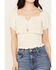 Shyanne Women's Puff Sleeve Smocked Bodice Top, Cream, hi-res