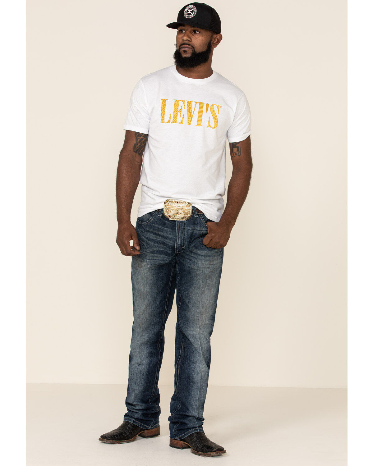 Image #2 - Levi's Men's White Trussard Logo Graphic T-Shirt, White, hi-res
