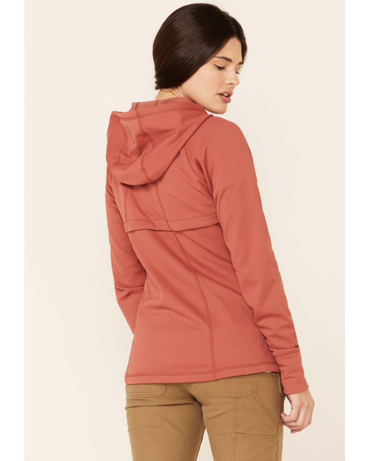 Image #4 - Ariat Women's Marsala Attain Thermal Zip-Front Hoodie, Burgundy, hi-res
