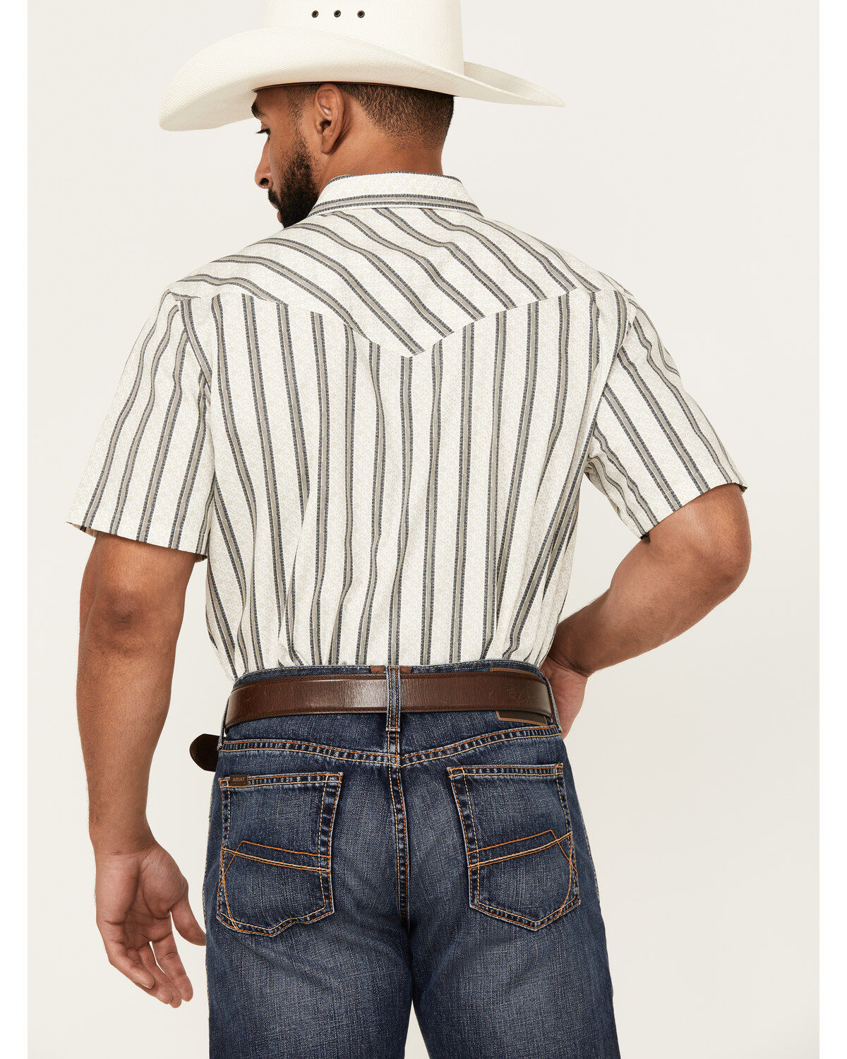 Product Name:  Gibson Trading Co Men's Side Swipe Vertical Striped Print Short Sleeve Snap Western Shirt