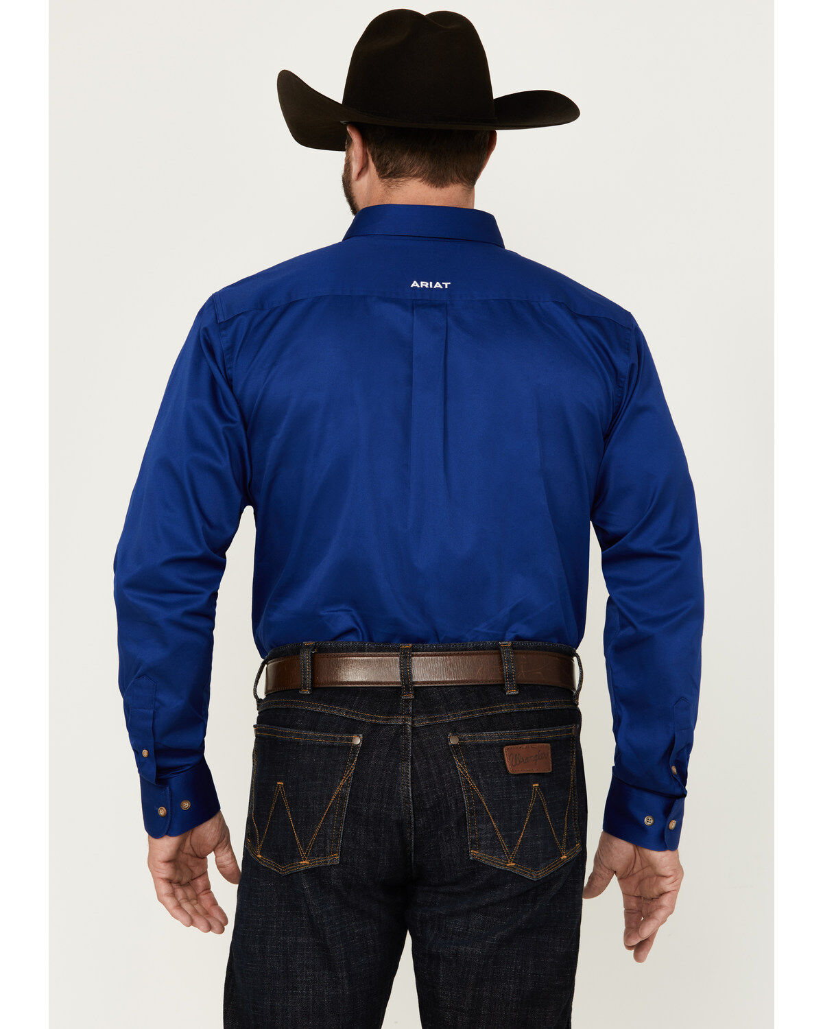Image #4 - Ariat Men's Team Logo Twill Fitted Long Sleeve Button-Down Western Shirt, Royal Blue, hi-res