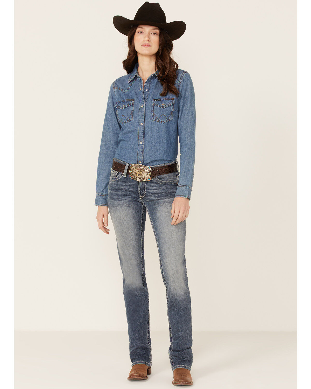 Image #2 - Ariat Women's Denim Rainstorm Straight Leg Riding Jeans, Indigo, hi-res