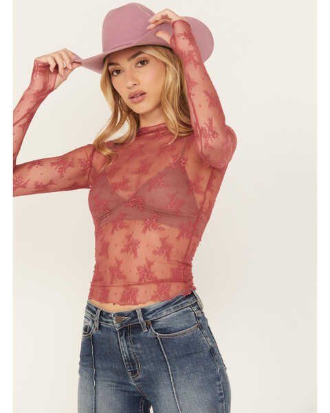 Free People Women's Lady Lux Layering Top , Rose, hi-res