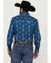 Image #4 - Ely Walker Men's Southwestern Print Long sleeve Pearl Snap Western Shirt, Indigo, hi-res