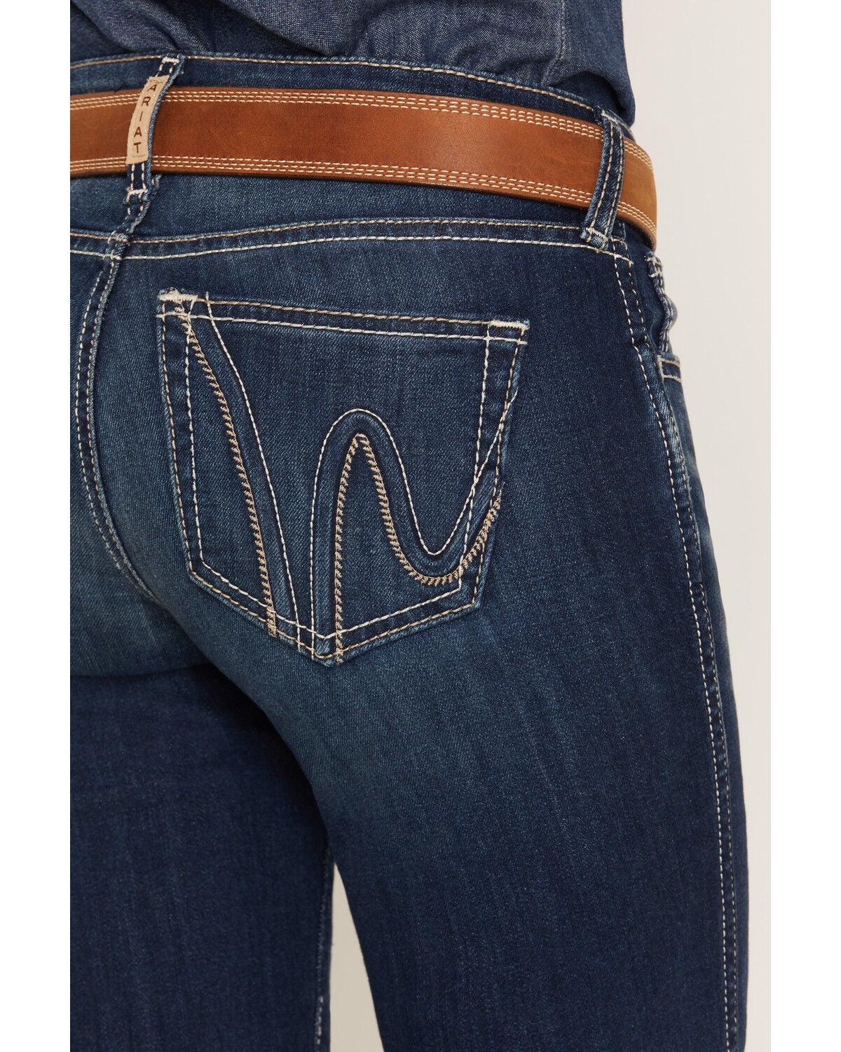 Image #4 - Ariat Women's R.E.A.L. Kacy Dark Wash Perfect Rise Trouser Stretch Denim Jeans, Dark Wash, hi-res