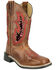 Image #1 - Smoky Mountain Girls' Nevada Western Boots - Broad Square Toe, Brown, hi-res
