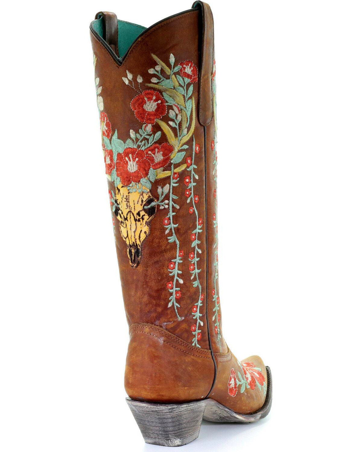 Image #7 - Corral Women's Deer Skull & Floral Embroidery Western Boots - Snip Toe, , hi-res