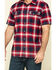 Hawx Men's Bullhead Indigo Plaid Short Sleeve Work Shirt , , hi-res