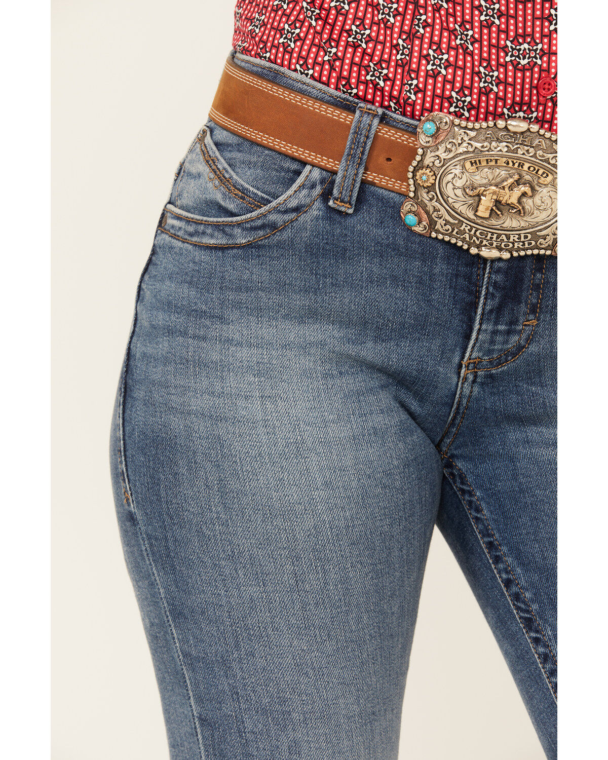 Image #4 - Wrangler Women's Willow Medium Wash Mid Rise Bootcut Ultimate Riding Jeans, Medium Wash, hi-res