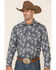 Image #1 - Rock & Roll Denim Men's Paisley Print Long Sleeve Western Shirt, Navy, hi-res