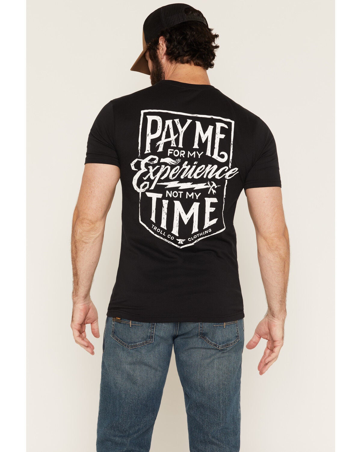 Image #4 - Troll Co Men's Pay Me Short Sleeve Graphic T-Shirt, Black, hi-res
