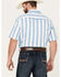 Panhandle Men's Serape Striped Short Sleeve Western Pearl Snap Shirt, Turquoise, hi-res