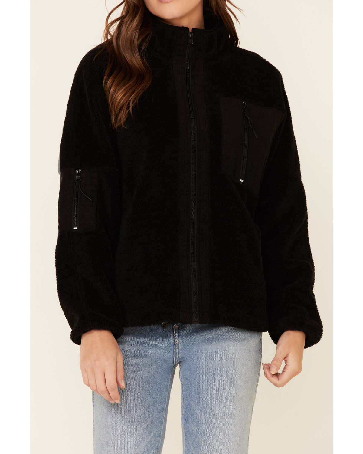 Corduroy zip up jacket women's clearance