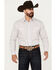 Rough Stock by Panhandle Men's Dobby Striped Print Long Sleeve Pearl Snap Western Shirt, White, hi-res