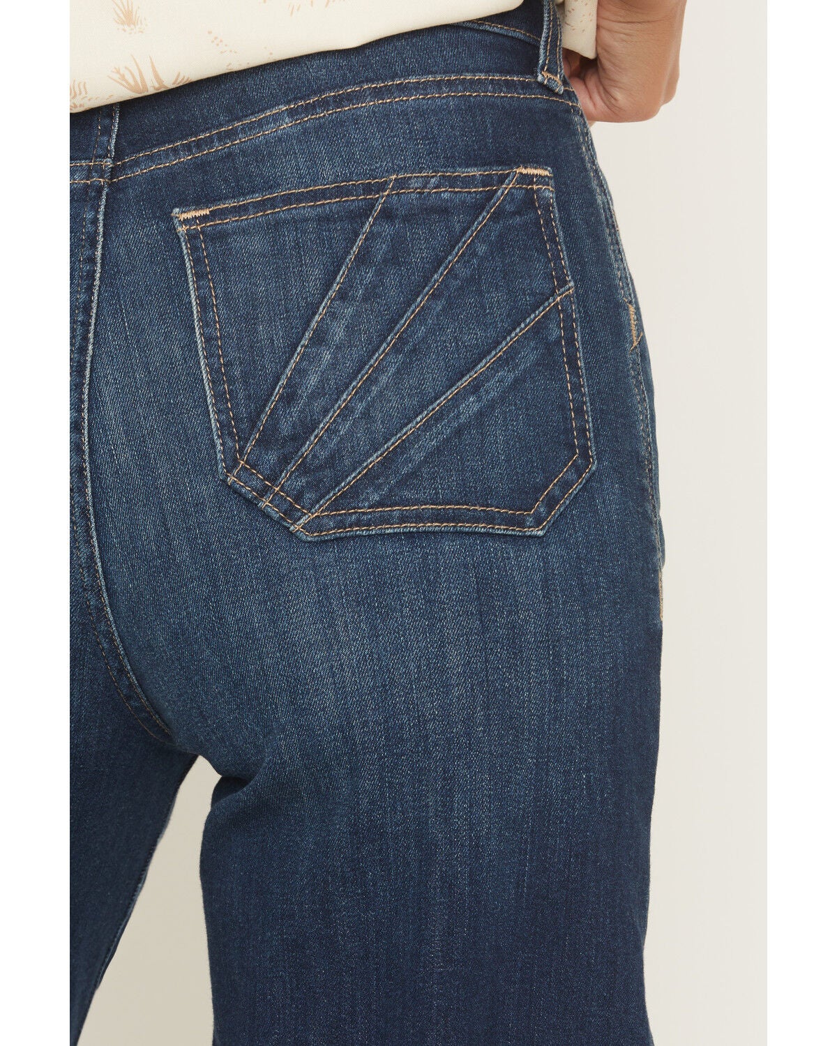 Image #4 - Ariat Women's Penelope Dark Wash Ultra High Rise Wide Stretch Denim Jeans, Medium Wash, hi-res