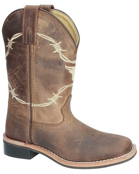 Smoky Mountain Youth Boys' Logan Western Boots - Square Toe, Brown, hi-res