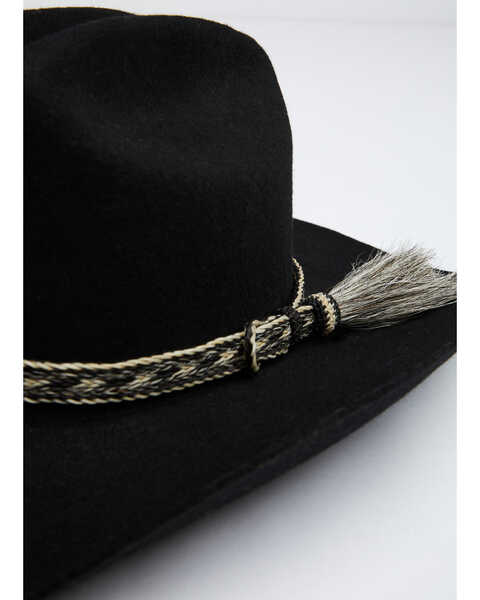 Austin Accent Horsehair Tassel Hat Band, Black/white, hi-res